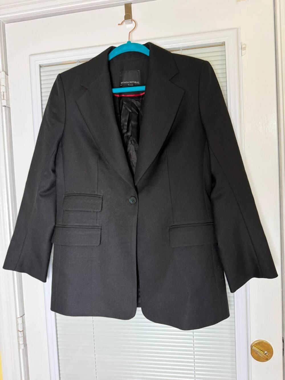 Banana Republic 100% wool structured single button lined blazer size 8